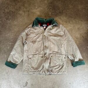 Vintage 90s Woolrich jacket with green corduroy collar Men's Size Medium